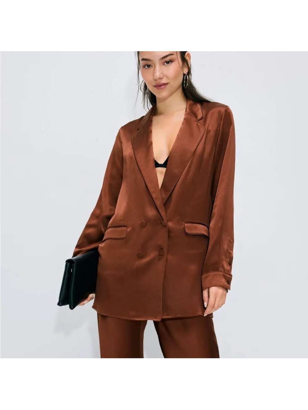 Silk Laundry Relaxed Double Button Blazer, Size: XS